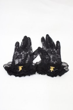 画像1: ALICE and the PIRATES / A/Pレースショートグローブ  ブラック H-25-11-27-019-PA-ZA-NS-ZH