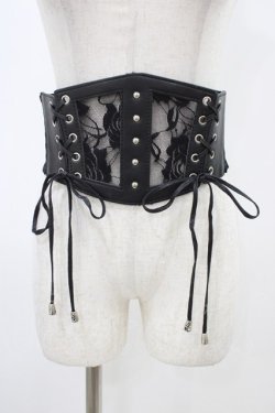 画像1: axes femme / レース使いコルセットベルト Free ブラック H-25-11-27-020-AX-ZA-NS-ZH