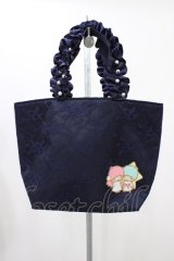 Maison de FLEUR / Little Twin Stars フリルトートバッグ  ネイビー H-25-11-27-003-LO-BG-NS-ZH