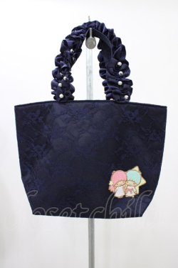 画像1: Maison de FLEUR / Little Twin Stars フリルトートバッグ  ネイビー H-25-11-27-003-LO-BG-NS-ZH