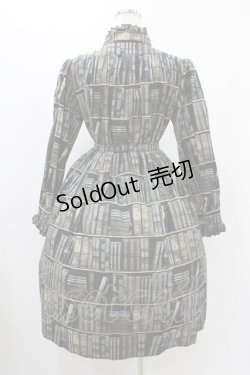 画像2: Physical Drop / チュニックワンピース【本棚柄】 Free ダーク色 H-25-11-27-029-LO-OP-NS-ZH