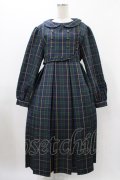 FLC / MINA*タータンチェックワンピース L グリーン H-25-11-27-032-0-OP-NS-ZH