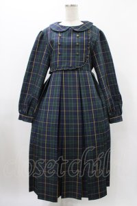 FLC / MINA*タータンチェックワンピース L グリーン H-25-11-27-032-0-OP-NS-ZH