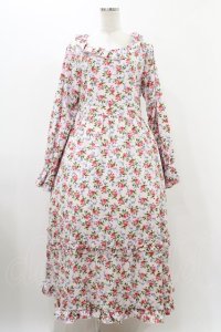 FLC / 星名桜子/2WAY花柄フリルワンピース L ピンク H-25-11-27-033-0-OP-NS-ZH