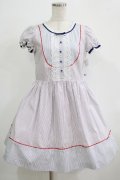 MILK / シュシュドレス  ブルー×レッドストライプ H-25-11-28-001-ML-OP-KB-ZH