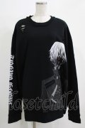 QOOZA / 東京喰種×QOOZA金木研 ダメージスウェット  ブラック H-25-11-28-027-PU-TO-KB-ZH