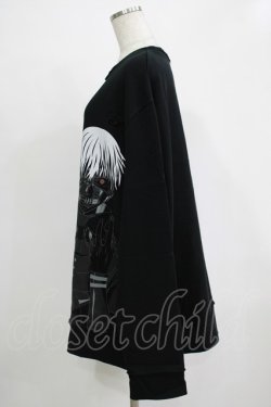 画像2: QOOZA / 東京喰種×QOOZA金木研 ダメージスウェット  ブラック H-25-11-28-028-PU-TO-KB-ZH