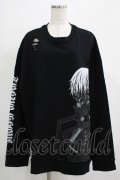 QOOZA / 東京喰種×QOOZA金木研 ダメージスウェット  ブラック H-25-11-28-029-PU-TO-KB-ZH