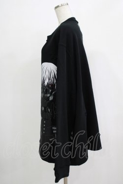 画像2: QOOZA / 東京喰種×QOOZA金木研 ダメージスウェット  ブラック H-25-11-28-029-PU-TO-KB-ZH