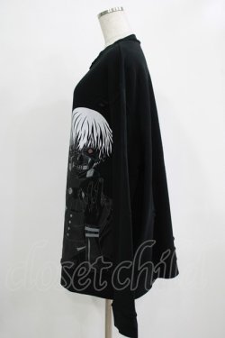 画像2: QOOZA / 東京喰種×QOOZA金木研 ダメージスウェット  ブラック H-25-11-28-030-PU-TO-KB-ZH