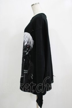 画像2: QOOZA / 東京喰種×QOOZA金木研 ダメージスウェット  ブラック H-25-11-28-031-PU-TO-KB-ZH