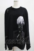 QOOZA / 東京喰種×QOOZA金木研 ダメージスウェット  ブラック H-25-11-28-032-PU-TO-KB-ZH