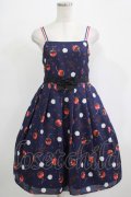 Emily Temple cute / メルティーチェリーウエストリボンワンピース  ネイビー H-25-11-28-004-ET-OP-KB-ZH