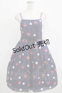 Emily Temple cute / メルティーチェリーウエストリボンワンピース  ネイビー H-25-11-28-004-ET-OP-KB-ZH