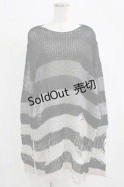 画像1: KILL STAR / Grady Knit Sweater XL ブラック×グレー H-25-11-28-036-SL-TO-KB-ZH