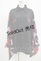 ACDC RAG / ハスノハナキモノシャツ  ブラック×レッド H-25-11-28-039-PU-BL-KB-ZH