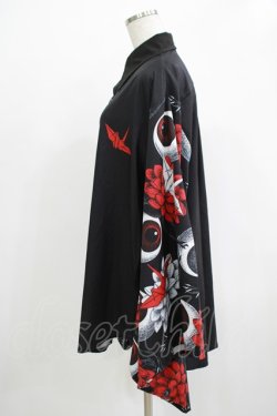 画像2: ACDC RAG / ハスノハナキモノシャツ  ブラック×レッド H-25-11-28-039-PU-BL-KB-ZH