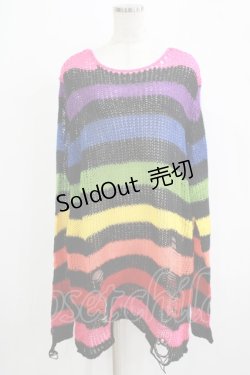 画像1: KILL STAR / Over The Rainbow Knit Sweater L レインボー H-25-11-28-040-SL-TO-KB-ZH