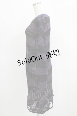 画像2: KILL STAR / Graph Knit Sweater S ブラック×パープル H-25-11-28-041-SL-TO-KB-ZH