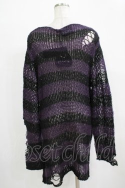 画像3: KILL STAR / Graph Knit Sweater S ブラック×パープル H-25-11-28-041-SL-TO-KB-ZH