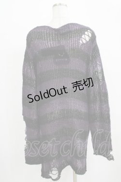 画像3: KILL STAR / Graph Knit Sweater S ブラック×パープル H-25-11-28-041-SL-TO-KB-ZH