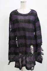KILL STAR / Graph Knit Sweater XS ブラック×パープル H-25-11-28-042-SL-TO-KB-ZH