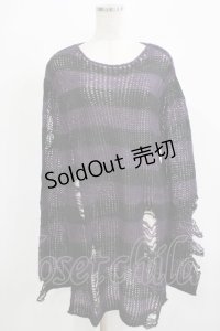 KILL STAR / Graph Knit Sweater XS ブラック×パープル H-25-11-28-042-SL-TO-KB-ZH