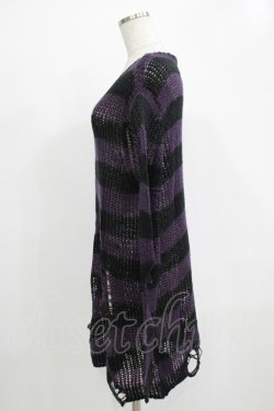 画像2: KILL STAR / Graph Knit Sweater XS ブラック×パープル H-25-11-28-042-SL-TO-KB-ZH