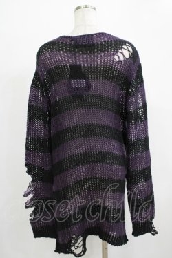 画像3: KILL STAR / Graph Knit Sweater XS ブラック×パープル H-25-11-28-042-SL-TO-KB-ZH