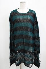 KILL STAR / Sea Punk Knit Sweater XL ブルーグリーン H-25-11-28-043-SL-TO-KB-ZH