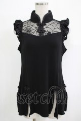 Qutie Frash / クモメッシュスリットタンク  ブラック H-25-11-28-046-QU-TO-KB-ZT054