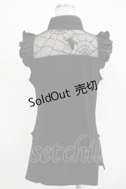 画像3: 【SALE】Qutie Frash / クモメッシュスリットタンク  ブラック H-25-11-28-046-QU-TO-KB-ZH