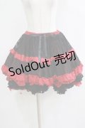FRILL / ダメージフリルレーススカート  黒×赤 H-25-11-28-049-HN-SK-KB-ZH
