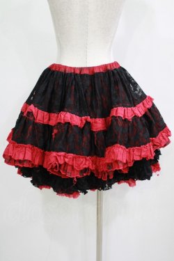 画像3: FRILL / ダメージフリルレーススカート  黒×赤 H-25-11-28-049-HN-SK-KB-ZH