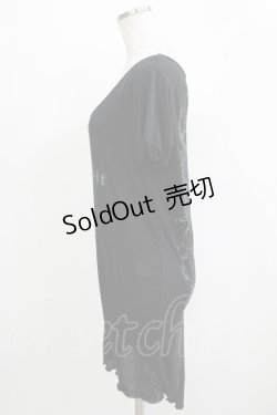 画像2: NAOTO SEVEN / プリントロングカットソー  ブラック H-25-11-28-051-HN-ZA-KB-ZH