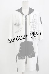 SEX POT ReVeNGe / チェーンフード半袖パーカー  黒×白 H-25-11-28-052-SP-TO-KB-ZH