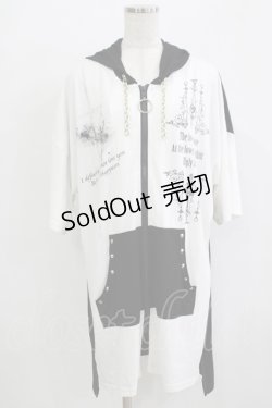 画像1: SEX POT ReVeNGe / チェーンフード半袖パーカー  黒×白 H-25-11-28-052-SP-TO-KB-ZH