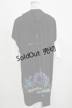 画像3: SEX POT ReVeNGe / チェーンフード半袖パーカー  黒×白 H-25-11-28-052-SP-TO-KB-ZH