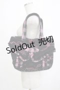 H jelly / チェックフリルトートBAG  ブラック×ピンク H-25-11-28-056-HN-BG-KB-ZH