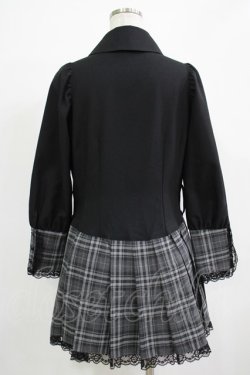 画像3: MARBLE / プリーツチェック切替ワンピース  黒×グレー H-25-11-28-018-GO-OP-KB-ZH