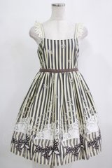 Emily Temple cute / Cookie popウエストリボンワンピース  グレー H-25-11-28-003-ET-OP-KB-ZH