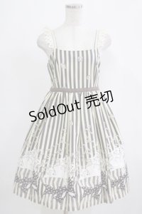 Emily Temple cute / Cookie popウエストリボンワンピース  グレー H-25-11-28-003-ET-OP-KB-ZH