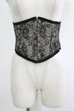画像1: abilletage / レースミニコルセット 4 ブラック H-25-11-28-021-GO-ZA-KB-ZH