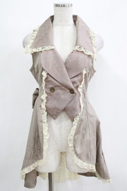 画像1: h.NAOTO / ジャガード切替ベスト  ベージュ H-25-11-28-022-HN-TO-KB-ZH