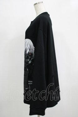 画像2: QOOZA / 東京喰種×QOOZA金木研 ダメージスウェット  ブラック H-25-11-28-023-PU-TO-KB-ZH