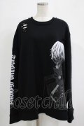 QOOZA / 東京喰種×QOOZA金木研 ダメージスウェット  ブラック H-25-11-28-024-PU-TO-KB-ZH