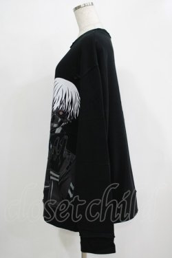 画像2: QOOZA / 東京喰種×QOOZA金木研 ダメージスウェット  ブラック H-25-11-28-025-PU-TO-KB-ZH