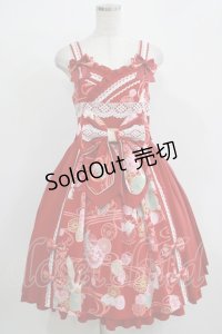 metamorphose / 花鳥風月〜乙女のはなごろも〜プリーツジャンパースカート(草柄リボン) Free 赤紅(Red) H-25-11-29-003-ME-OP-NS-ZH