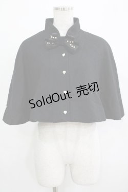 画像1: Innocent World / ハートボタンケープ Free ブラック H-25-11-29-030-IW-JA-NS-ZH