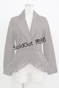 画像1: axes femme / レース配色フィッシュテールジャケット M ブラウン H-25-11-29-033-AX-JA-NS-ZH